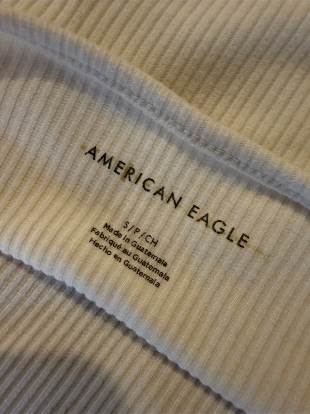 American Eagle Outfitters Ribbed V-Neck Tank - Cream Small - Picture 4 of 4